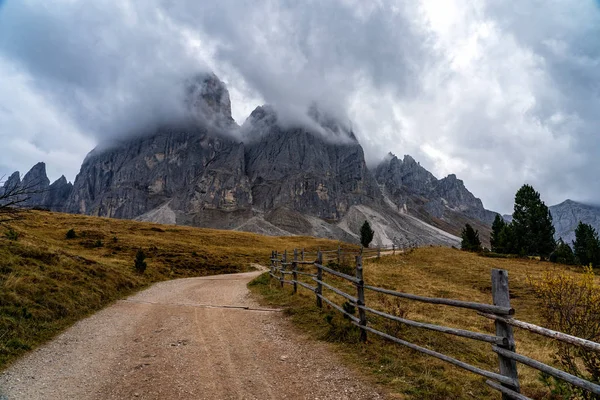 Mountain Trails Path Dolomites South Tyrol Alpine Valley Autumn Val — Stock Photo, Image
