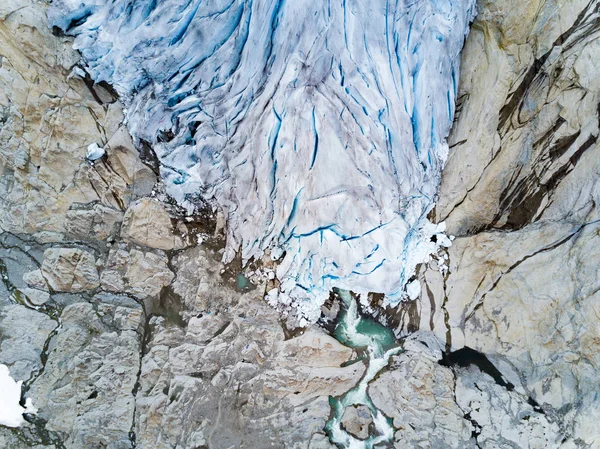 Aerial Photo Majestic Glacier Norway — Stock Photo, Image