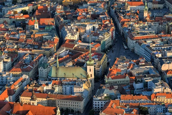 Luftaufnahme Des Historischen Zentrums Von Brünn Der Tschechischen Republik — Stockfoto