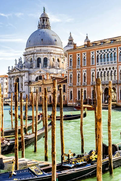 Grande Canal Com Basílica Santa Maria Della Salute Veneza Itália — Fotografia de Stock