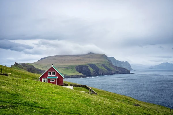 Dramatic Scenery Mikynes Island Faroe Islands Landscape Giant Sea Cliffs — Stock Photo, Image