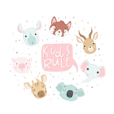 sevimli karikatür ile bebek günü kartı