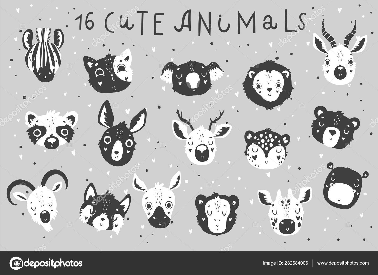 Wonderful cute patterns black and white Cute Scandi Black White Set Isolated Illustration Lettering Children Vector Stock Royalty Free Image By C Artnis 282684006