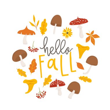 Renkli sonbahar illüstrasyon. Vektör 