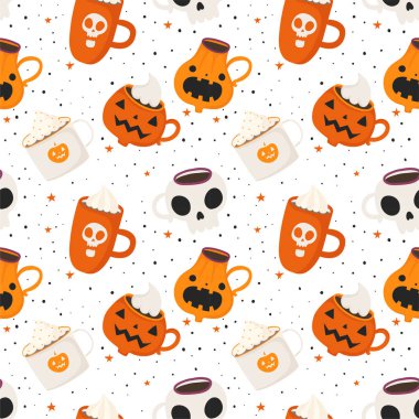 Vektör illüstrasyon. Cadılar Bayramı bardak arka plan