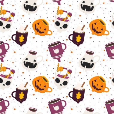 Vektör illüstrasyon. Cadılar Bayramı bardak arka plan