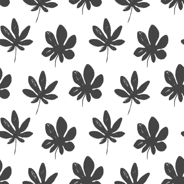 Romantique Motif Floral Sans Couture Avec Des Feuilles Tropicales — Image vectorielle