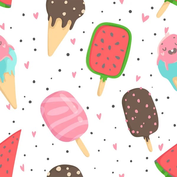 アイスクリームの背景 カード — ストックベクタ