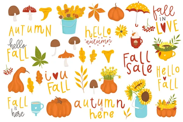 Kleurrijke Herfst Illustratie Vector — Stockvector