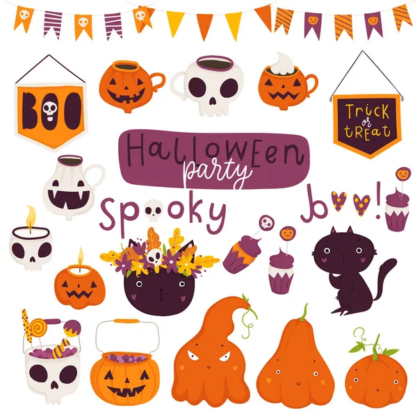 Vektor Illustration Halloween Semester Kort — Stock vektor