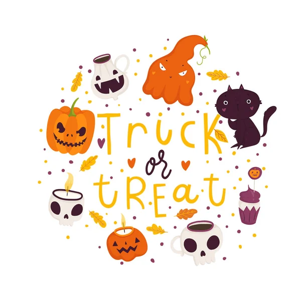 Ilustração Vetorial Halloween Cartão Férias — Vetor de Stock