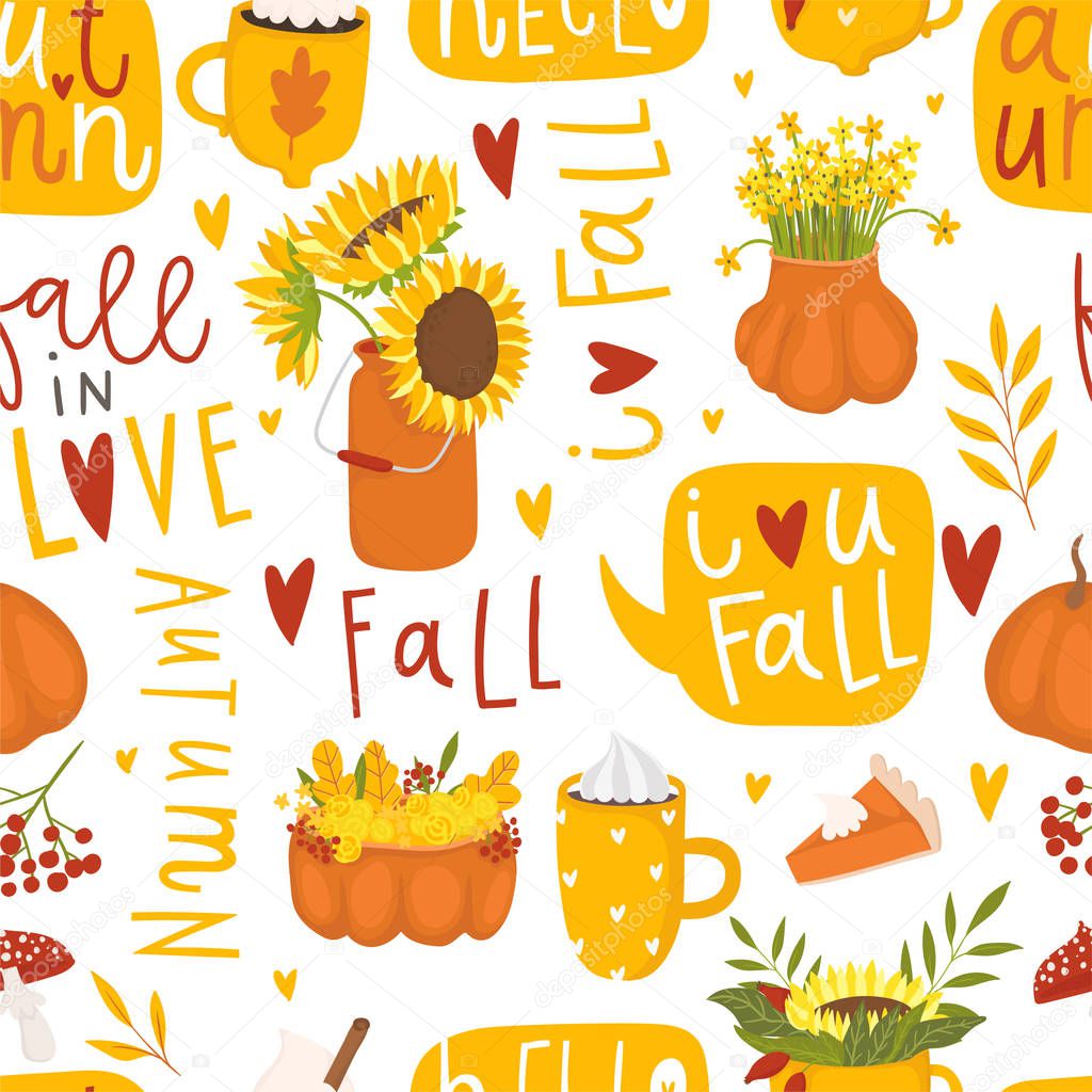 Colorful autumn  background. Vector illustration 