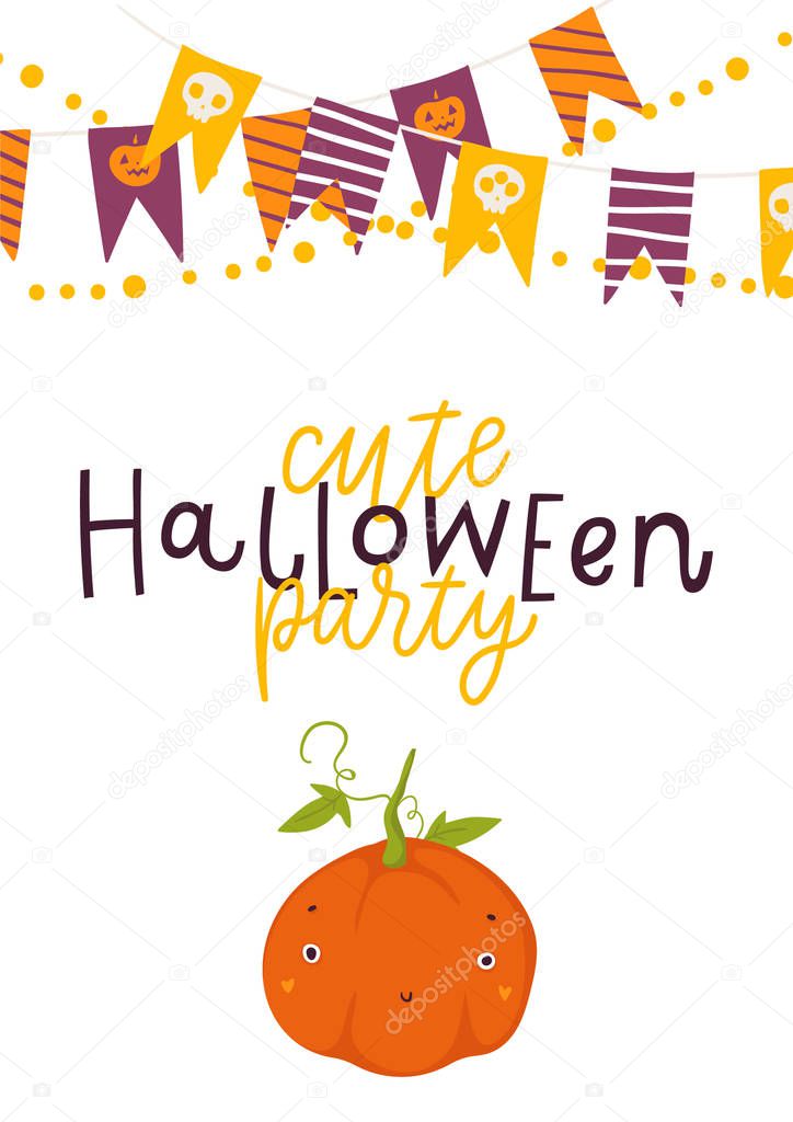 Vector illustration.  Halloween holiday card