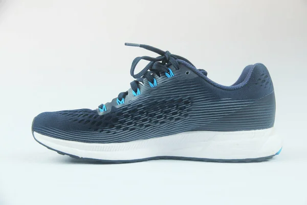 Zapato Deportivo Azul Para Realizar Ejercicio Caminata Cualquier Suelo Sin — Stok fotoğraf