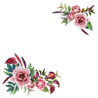 Pembe ve mor çiçekli buket