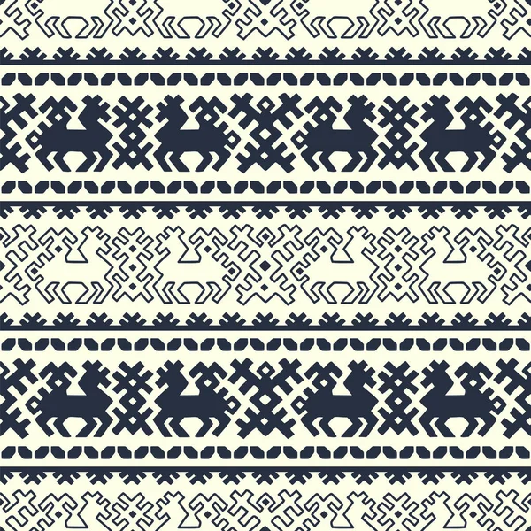 Векторний Етнічний Зимовий Геометричний Орнаментальний Шаблон Кордону Дизайн Дерев Яного — стоковий вектор