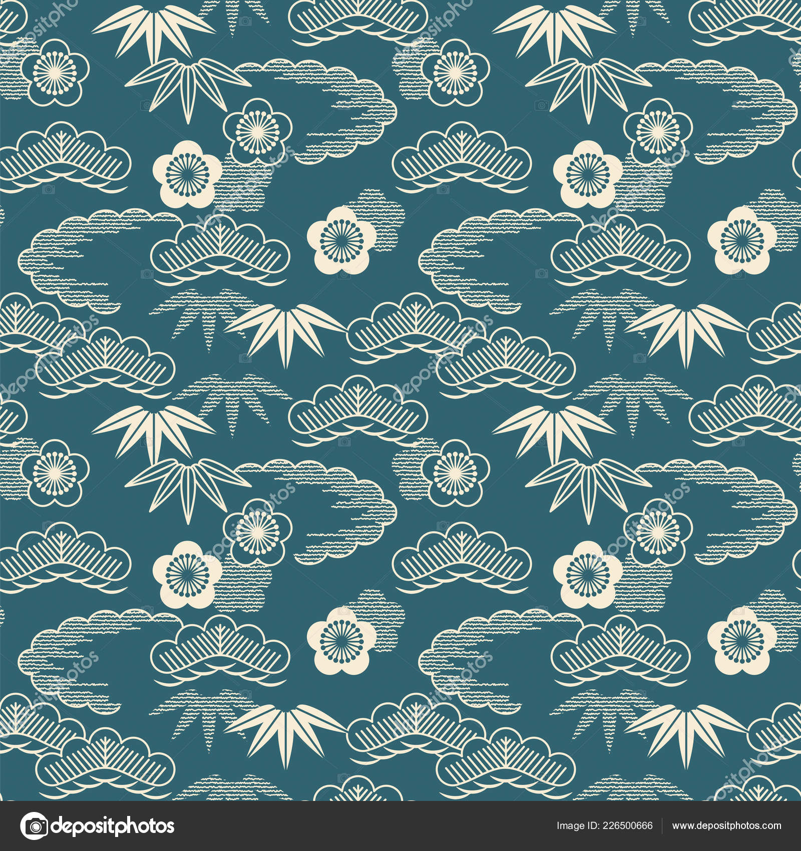 Japanese pattern design | Seamless Vector Traditional Japanese Pattern