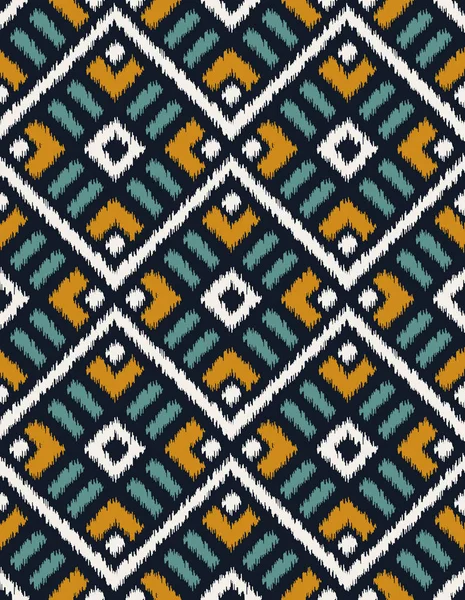 Folytonos Vector Színes Ikat Geometriai Mintázat Varrat Nélküli Sablont Színtárak — Stock Vector