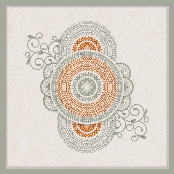 Plantilla de mandala india vintage. diseño para fondos, tarjetas, envases — Vector de stock