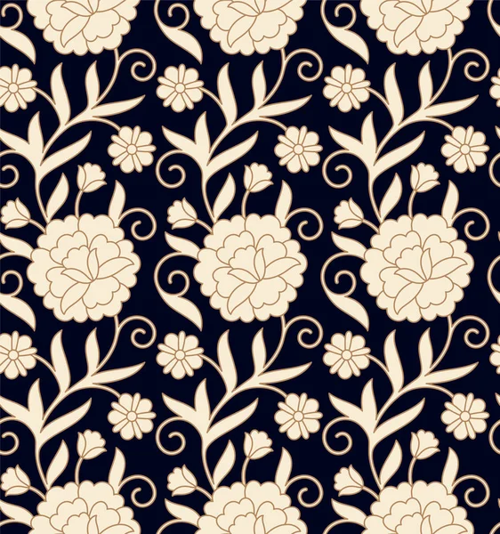 Diseño de patrón floral vintage vector sin costuras. plantilla sin costuras en el panel de muestra — Archivo Imágenes Vectoriales