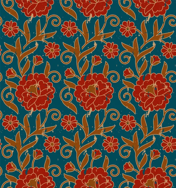 无缝矢量复古皇家花卉图案。色板面板中的无缝模板 — 图库矢量图片