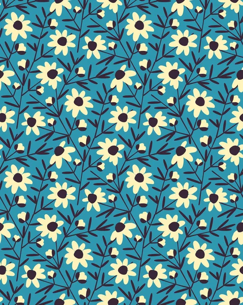 Diseño de patrón de verano sin costura flor vector. plantilla sin costuras en el panel de muestra — Archivo Imágenes Vectoriales