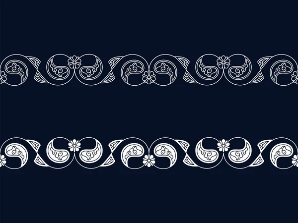 Бесшовный векторный набор с двумя арабскими цветочными границами. дизайн для деревянного блока, рамы, печати. бесшовный шаблон в панели образцов — стоковый вектор