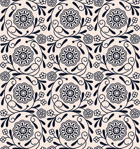Бесшовный векторный винтажный круг арабический цветочный узор. бесшовный шаблон в панели образцов — стоковый вектор