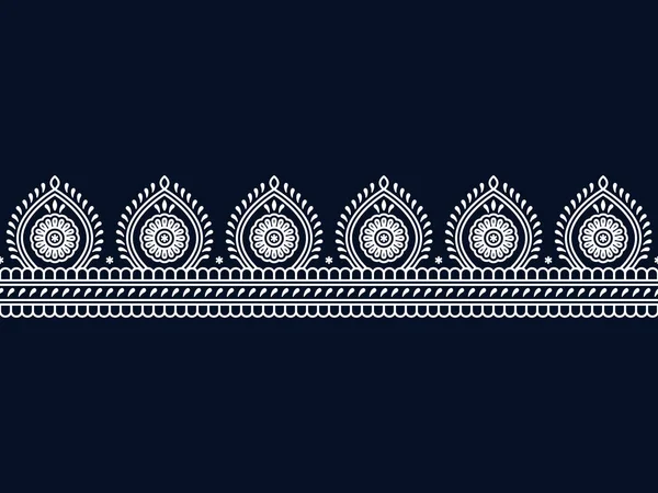 Nahtloser Vektor indische traditionelle Grenze. nahtlose Vorlage im Swatch Panel. Design für Druck, Rahmen, Holzschnitt — Stockvektor