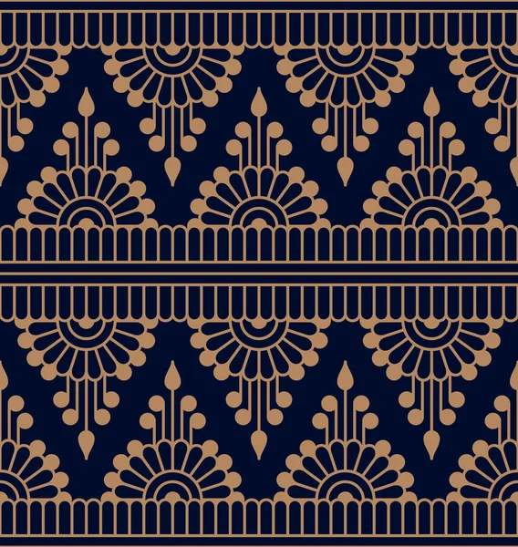 Naadloze vector traditonal Indiase patroon. naadloze sjabloon in het deelvenster Stalen. ontwerp voor textiel, print, Wood Block — Stockvector