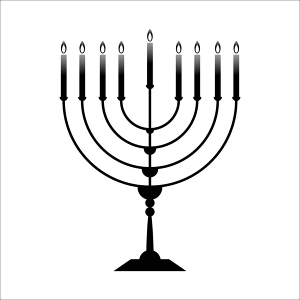 Símbolo vectorial de Menorah para Hanukkah está aislado en blanco — Vector de stock