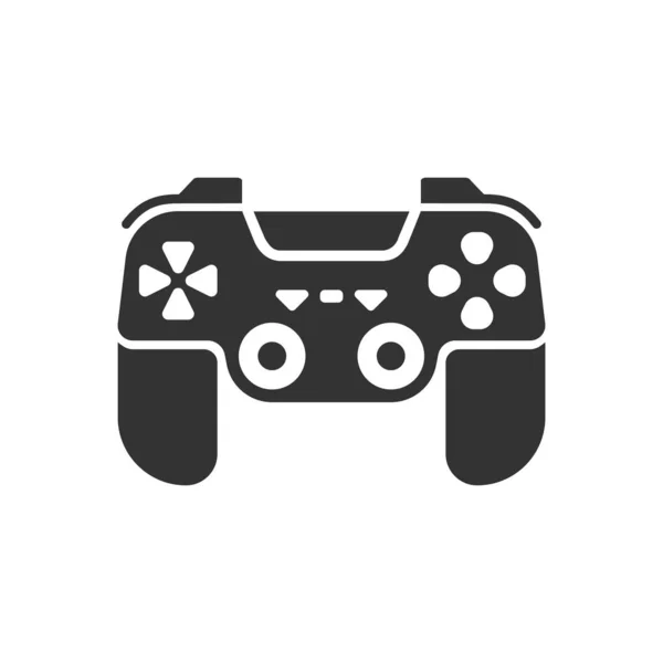 Vector illustratie van de gamepad zwart op wit. — Stockvector