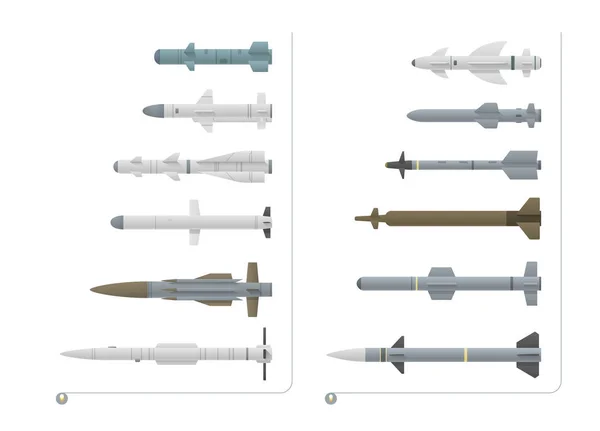 Wektor samolotów myśliwskich rakiet jest na białym tle. — Wektor stockowy
