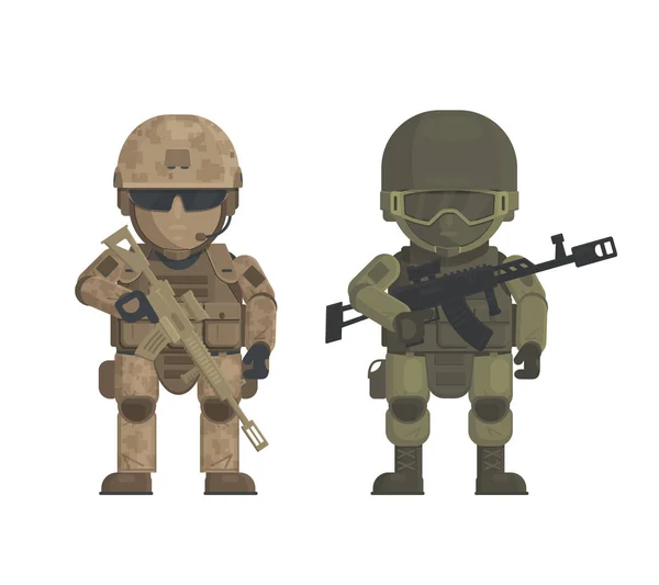 Illustration vectorielle de soldats sur fond blanc . — Image vectorielle