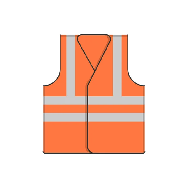 Vektorová ilustrace oranžové vesty na bílém pozadí. — Stockový vektor