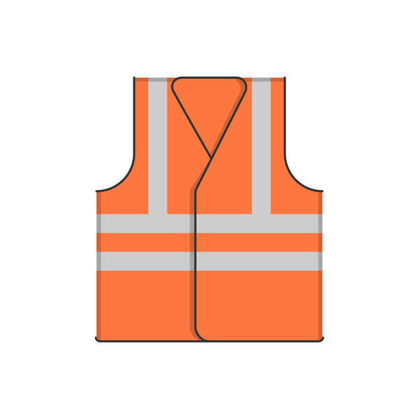 Vector illustration of an orange vest on a white background.