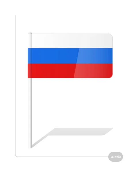 Vector illustration of the Russian flag with a plastic stick is on white. — Stock Vector