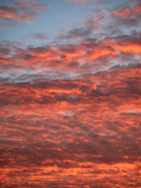 Céu azul e nuvens laranja durante o nascer do sol — Fotografia de Stock