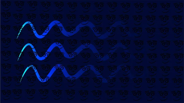 Fond bleu avec des vagues ou une ligne comme un serpent - illustration vectorielle — Image vectorielle