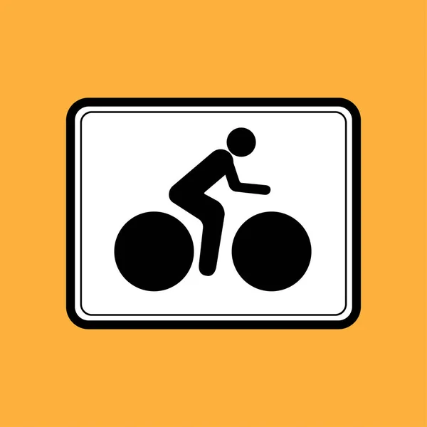 Quadratisches Fahrrad-Symbol, schwarze dünne Linie auf weißem Hintergrund - Vektorillustration — Stockvektor
