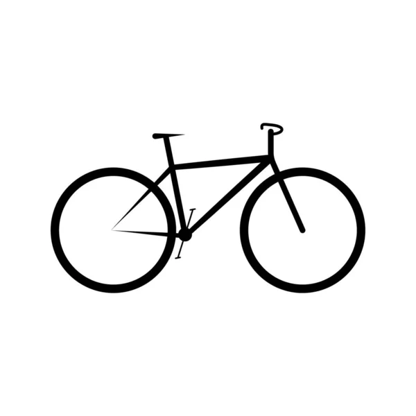 Schwarzes Fahrrad-Symbol auf weißem Hintergrund - Vektorillustration — Stockvektor