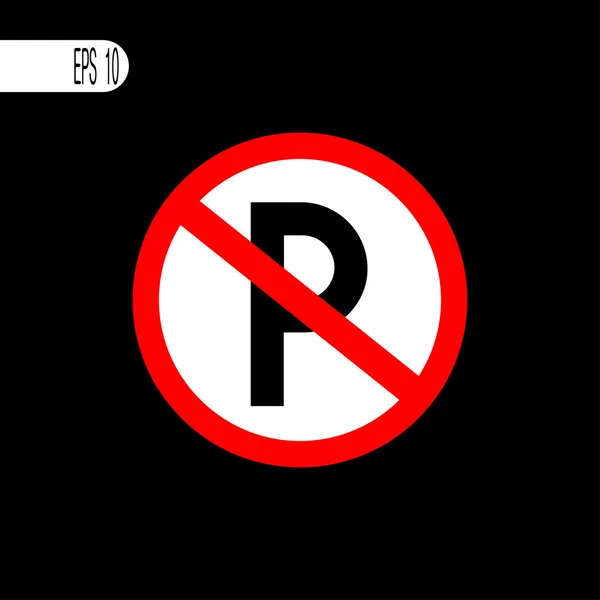 Nenhum sinal de estacionamento, ícone - ilustração vetorial — Vetor de Stock