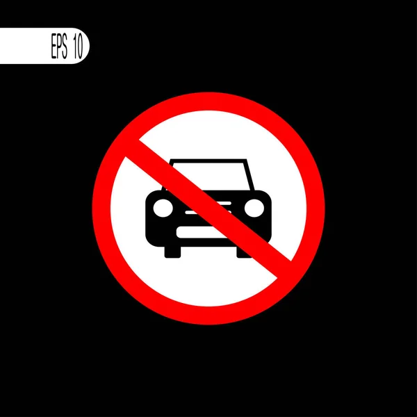 Não há sinal do carro. Estacionamento sinal proibido, ícone - ilustração vetorial —  Vetores de Stock