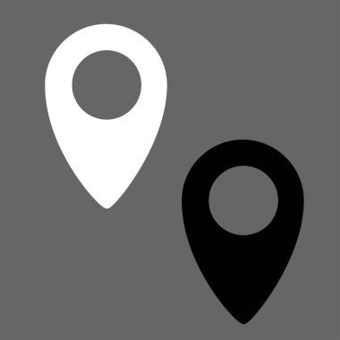 Navigasyon simgesi, beyaz ve siyah google harita simgesi - vektör illust