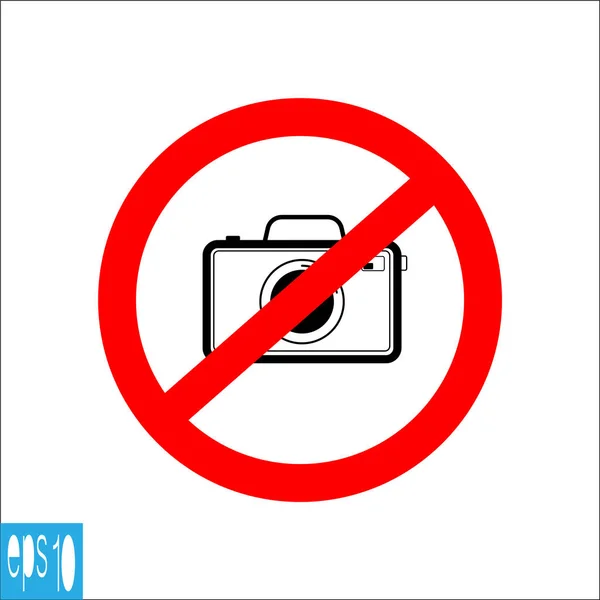 Fekete színű fotó kamera tiltott ikonok, írja alá, ne vegye Pho — Stock Vector