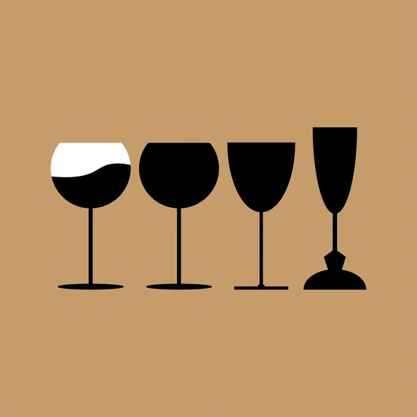 Trinkglas, Weinglas - Vektorillustration — Stockvektor