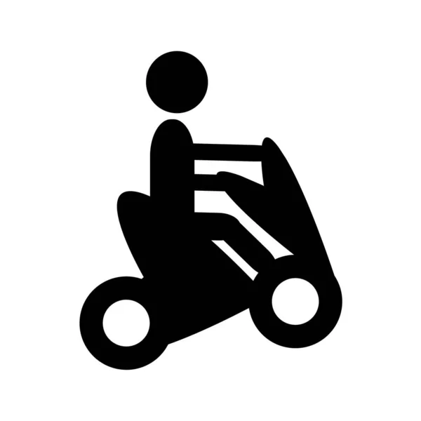 Entrega de pizza, conductor de scooter — Vector de stock