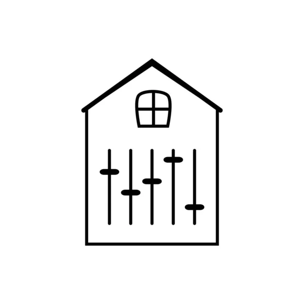 Icône maison, maison avec égaliseur — Image vectorielle