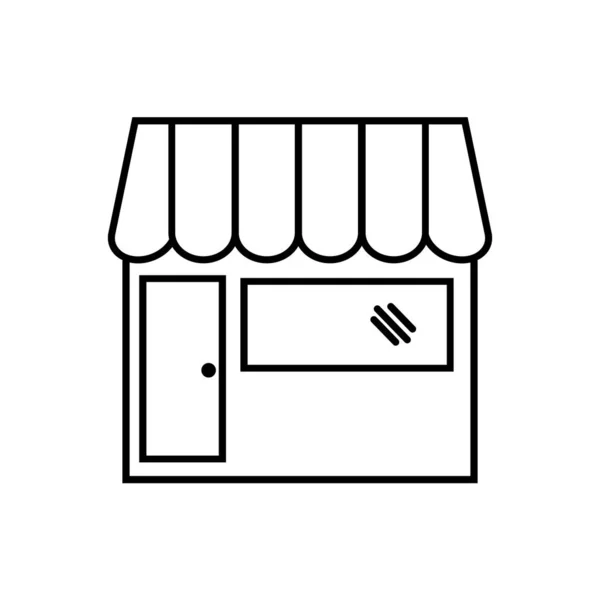 Compteur, icône de magasin - ligne mince — Image vectorielle