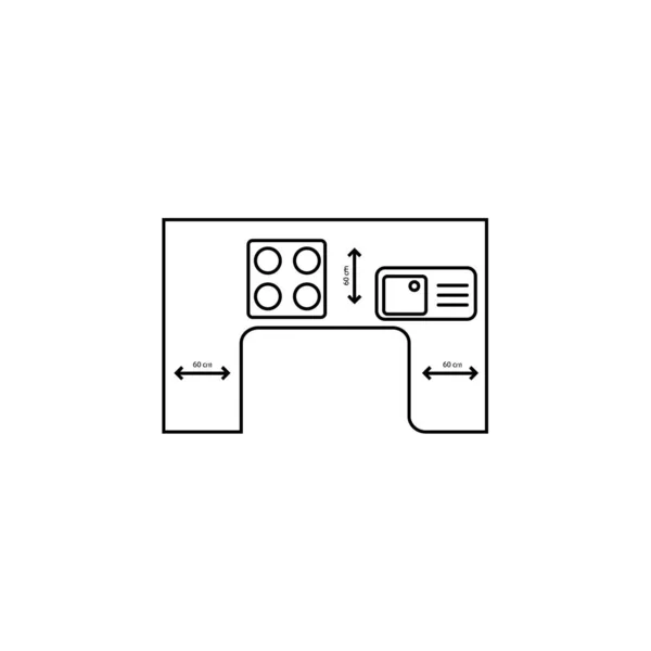 Plan keuken aanblad icoon — Stockvector